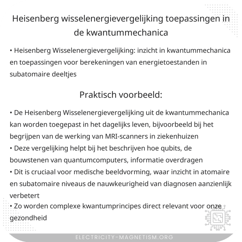 Heisenberg Wisselenergievergelijking | Toepassingen in de Kwantummechanica