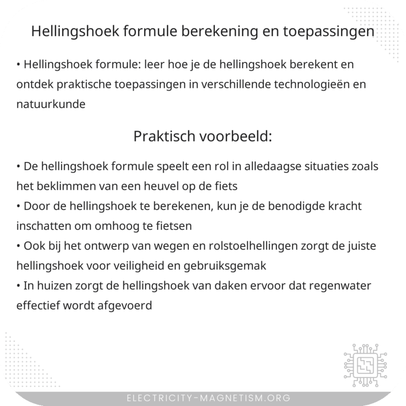 Hellingshoek Formule | Berekening en Toepassingen