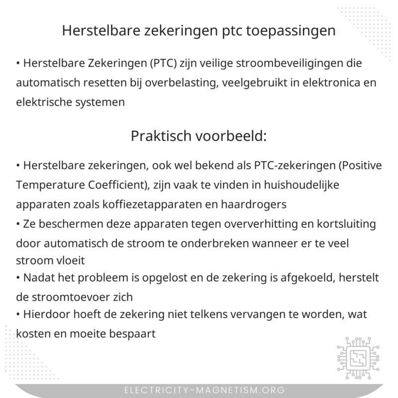 Herstelbare Zekeringen (PTC) | Toepassingen