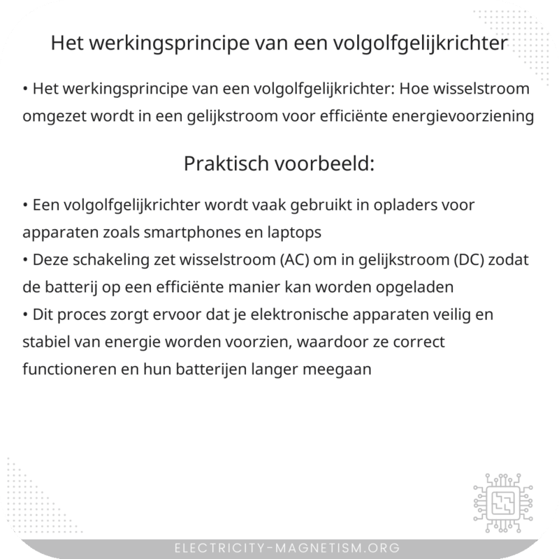 Het Werkingsprincipe van een Volgolfgelijkrichter