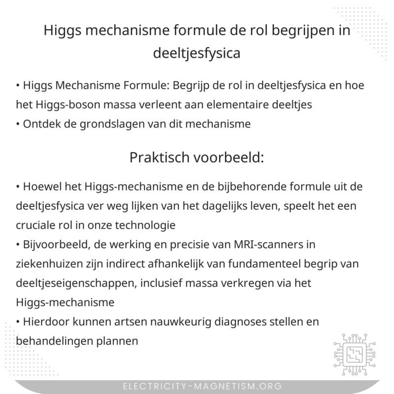 Higgs Mechanisme Formule | De Rol Begrijpen in Deeltjesfysica
