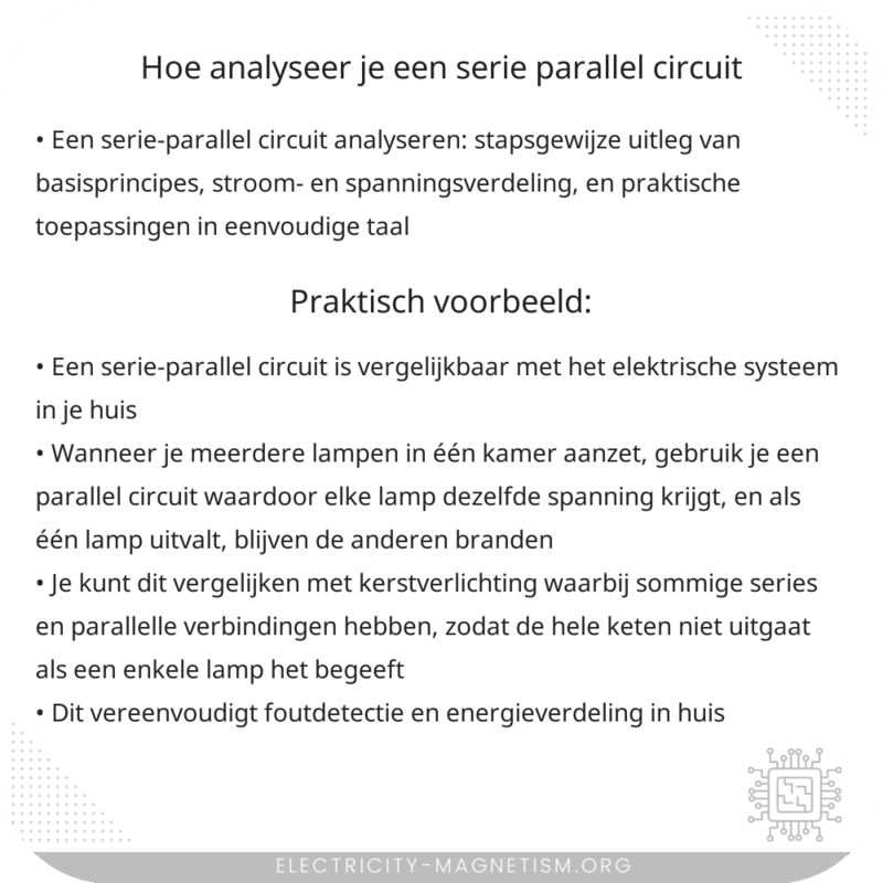 Hoe analyseer je een serie-parallel circuit?