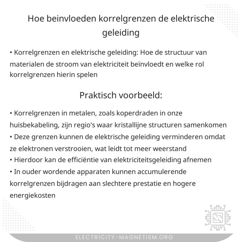 Hoe beïnvloeden korrelgrenzen de elektrische geleiding?
