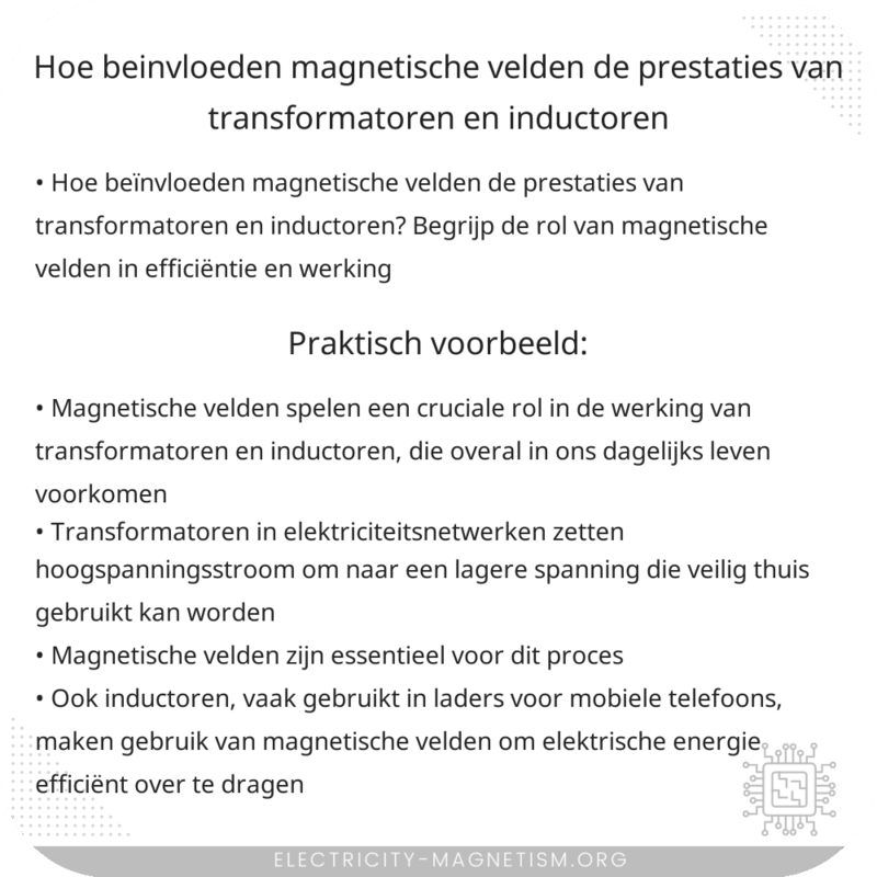 Hoe beïnvloeden magnetische velden de prestaties van transformatoren en inductoren?