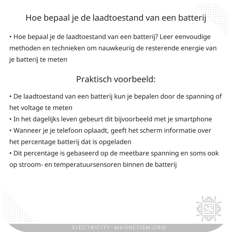 Hoe bepaal je de laadtoestand van een batterij?