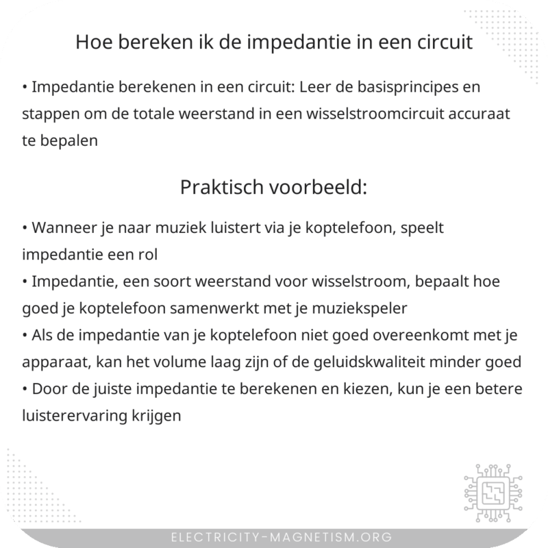 Hoe bereken ik de impedantie in een circuit?