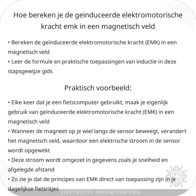 Hoe bereken je de geïnduceerde elektromotorische kracht (EMK) in een magnetisch veld?