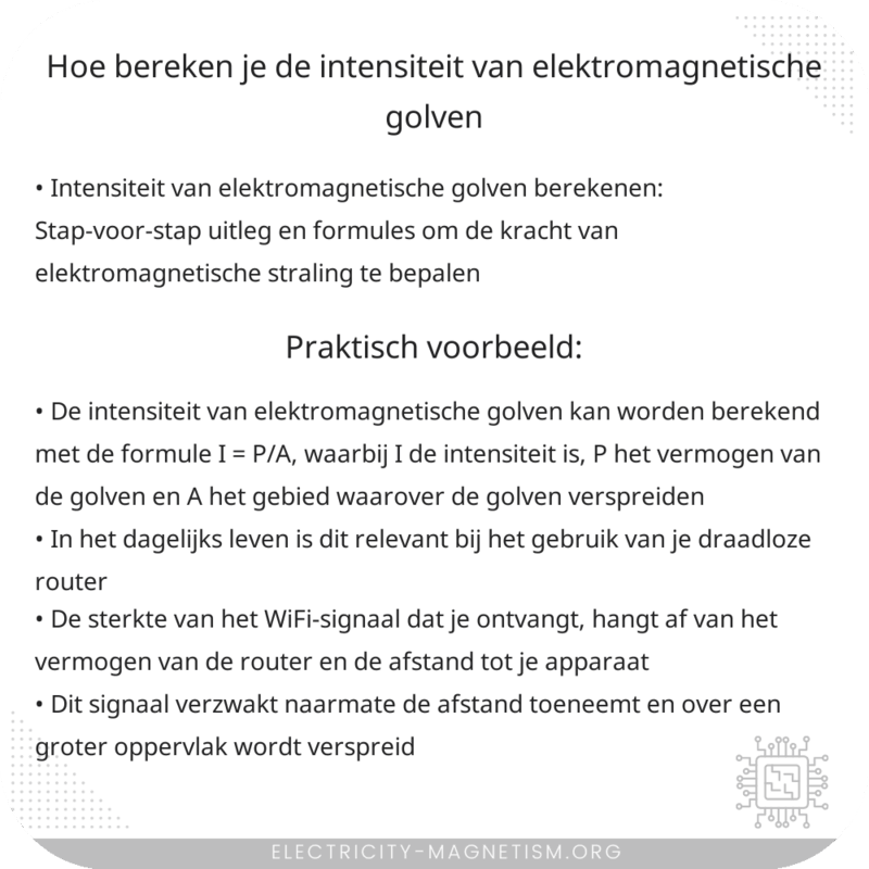 Hoe bereken je de intensiteit van elektromagnetische golven?
