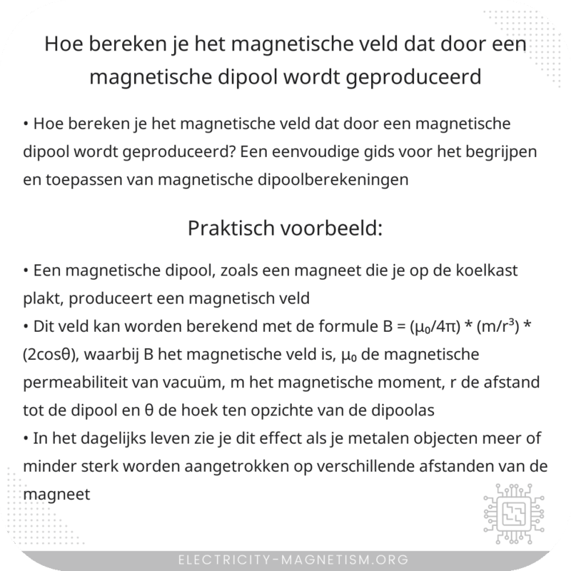 Hoe bereken je het magnetische veld dat door een magnetische dipool wordt geproduceerd?