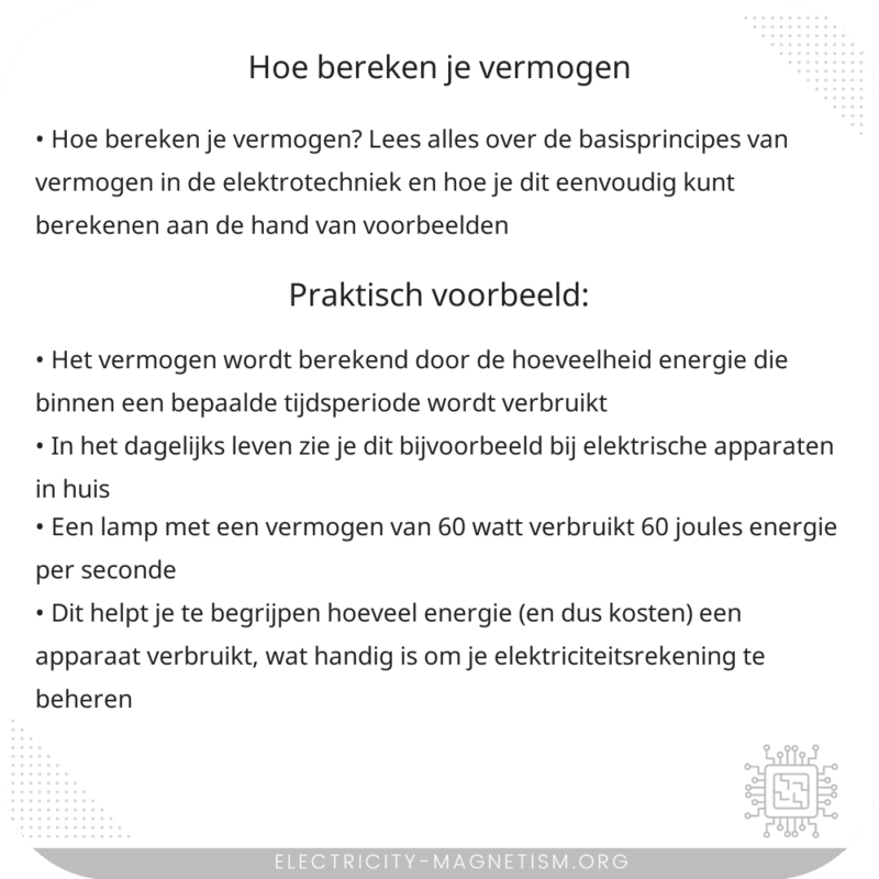 Hoe bereken je vermogen?
