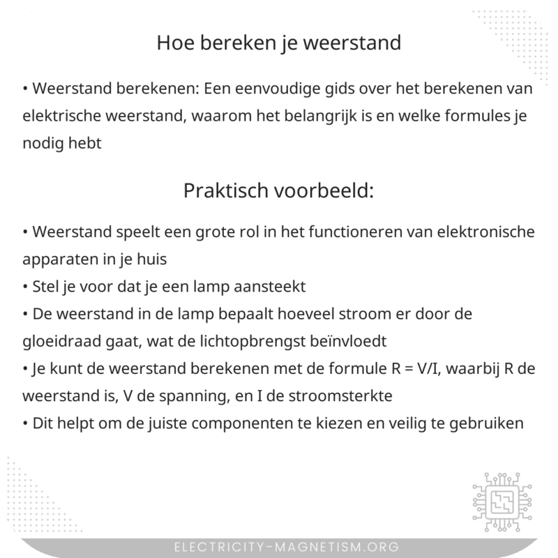 Hoe bereken je weerstand?