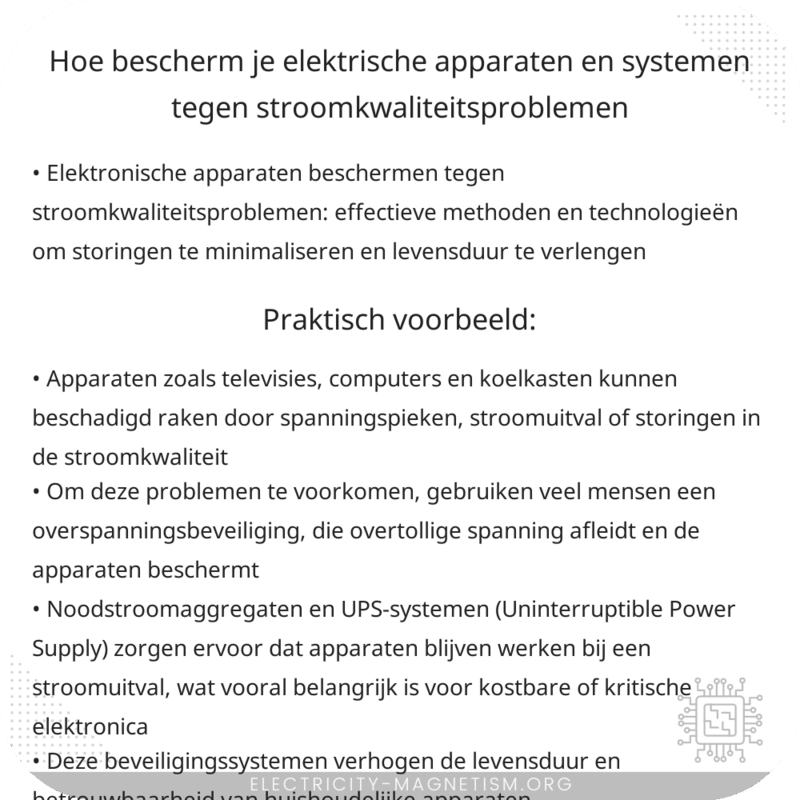 Hoe bescherm je elektrische apparaten en systemen tegen stroomkwaliteitsproblemen?