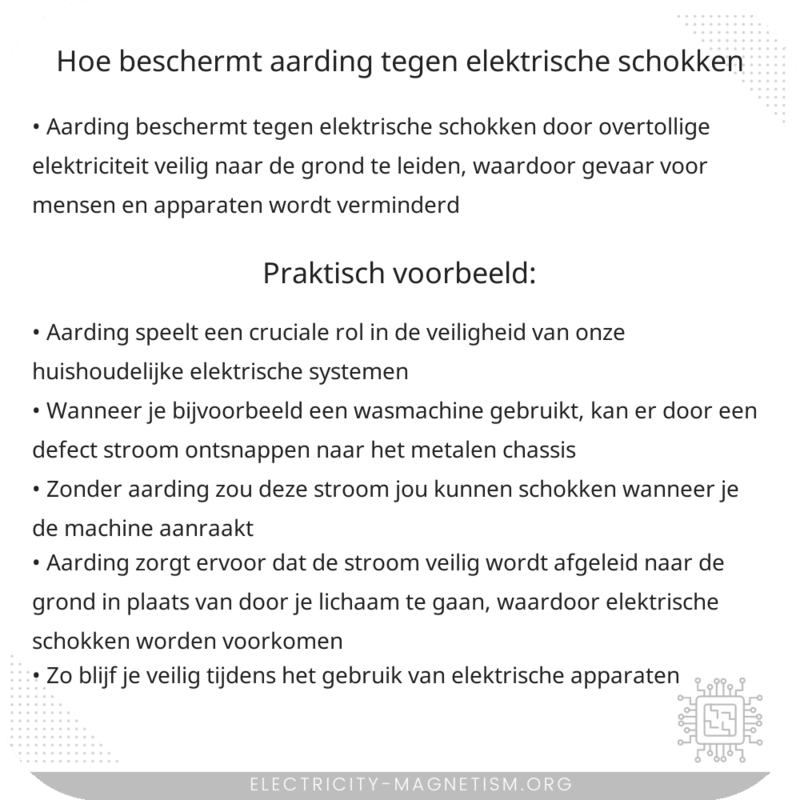 Hoe beschermt aarding tegen elektrische schokken?