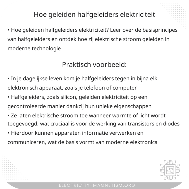 Hoe geleiden halfgeleiders elektriciteit?