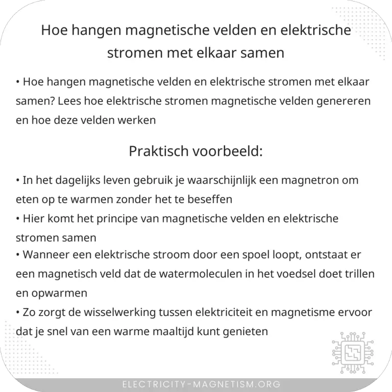 Hoe hangen magnetische velden en elektrische stromen met elkaar samen?