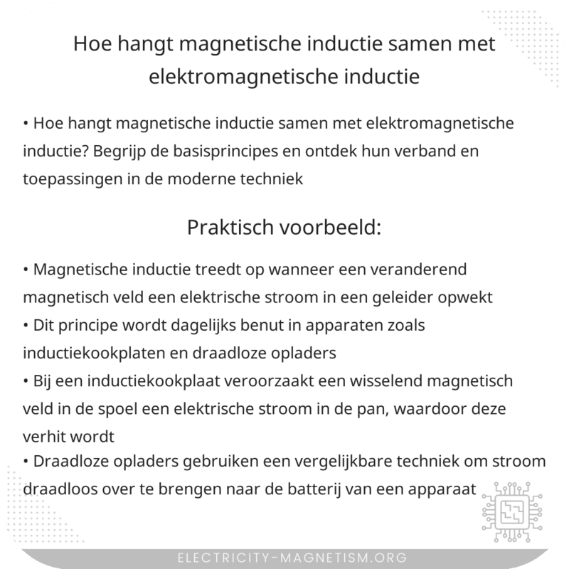 Hoe hangt magnetische inductie samen met elektromagnetische inductie?
