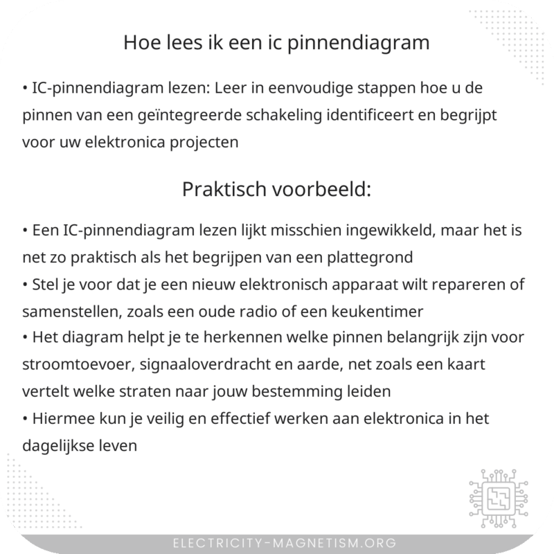 Hoe lees ik een IC-pinnendiagram?