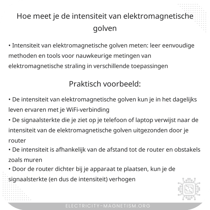 Hoe meet je de intensiteit van elektromagnetische golven?