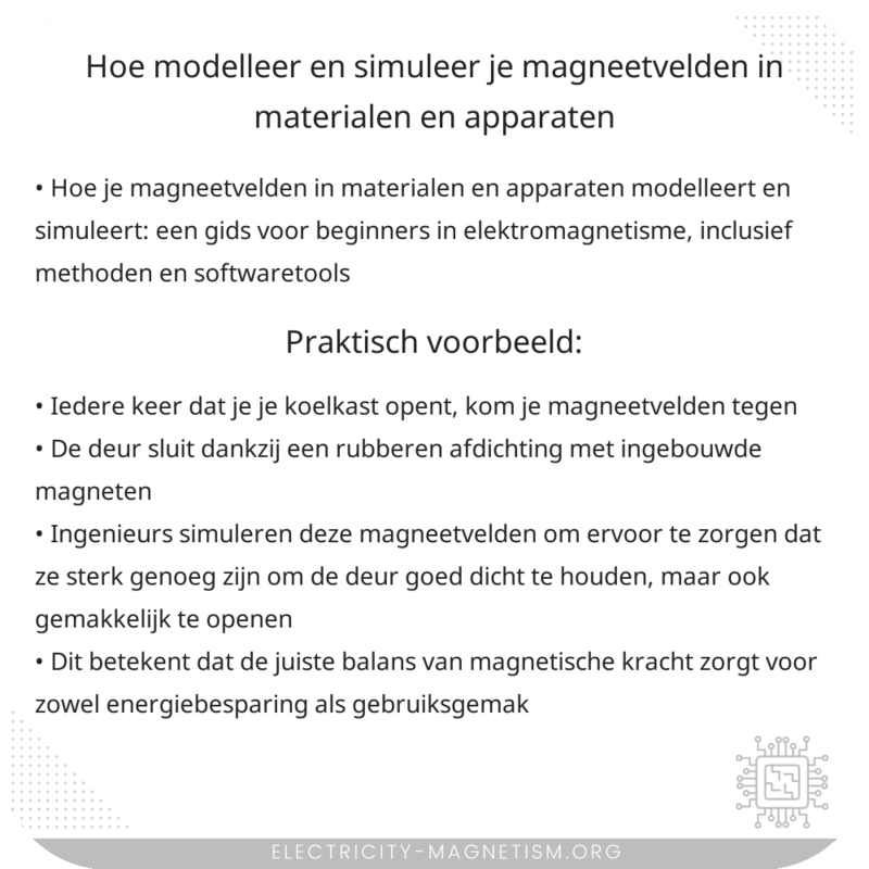Hoe modelleer en simuleer je magneetvelden in materialen en apparaten?