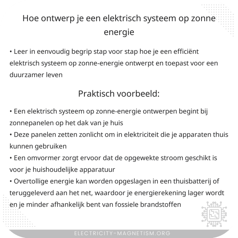 Hoe ontwerp je een elektrisch systeem op zonne-energie?