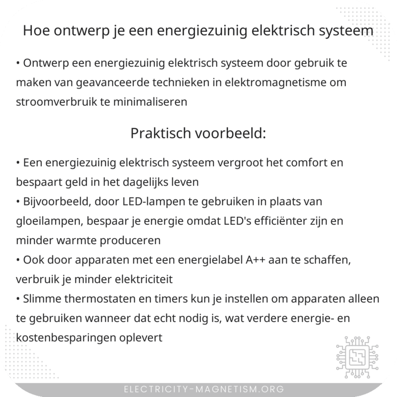 Hoe ontwerp je een energiezuinig elektrisch systeem?