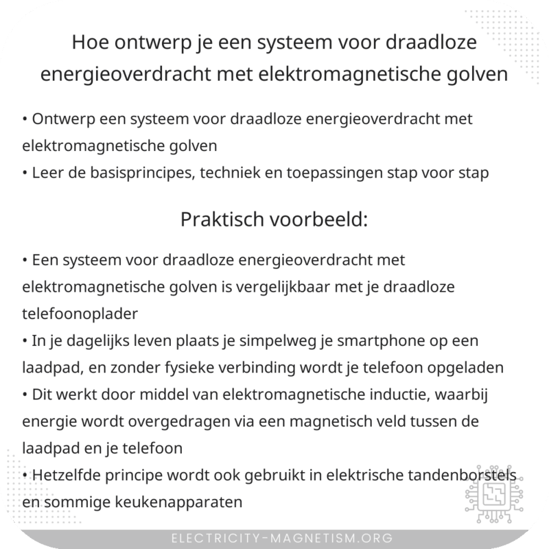 Hoe ontwerp je een systeem voor draadloze energieoverdracht met elektromagnetische golven?