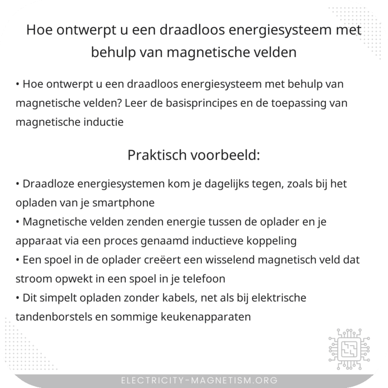 Hoe ontwerpt u een draadloos energiesysteem met behulp van magnetische velden?