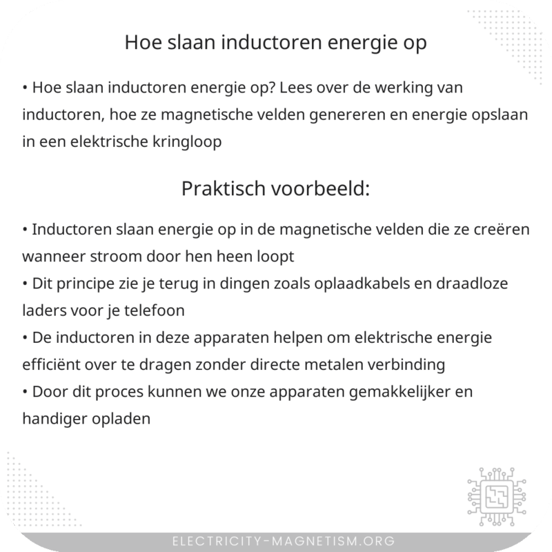 Hoe slaan inductoren energie op?