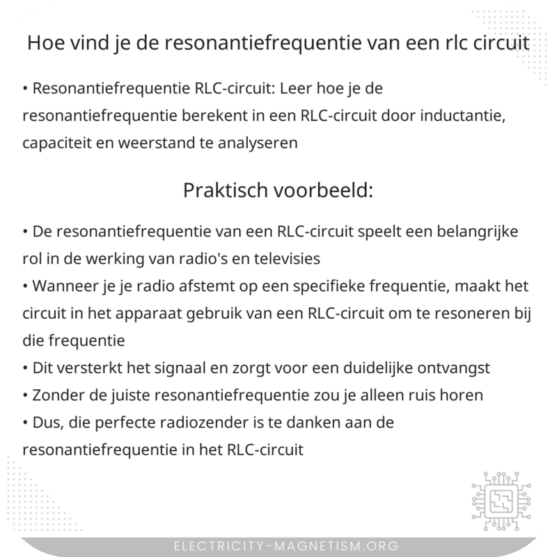 Hoe vind je de resonantiefrequentie van een RLC-circuit?