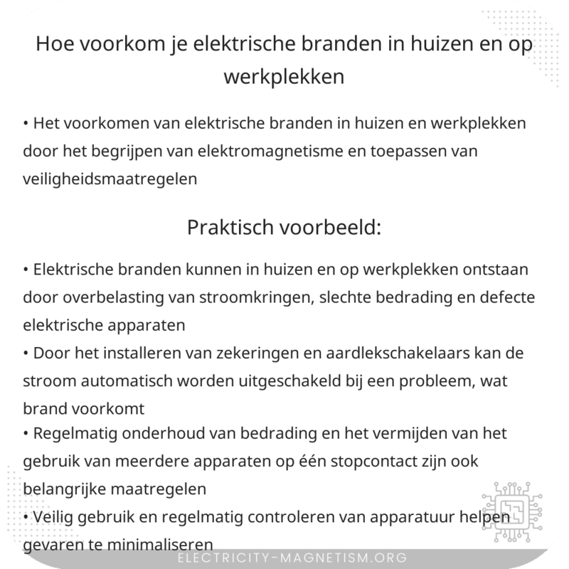Hoe voorkom je elektrische branden in huizen en op werkplekken?