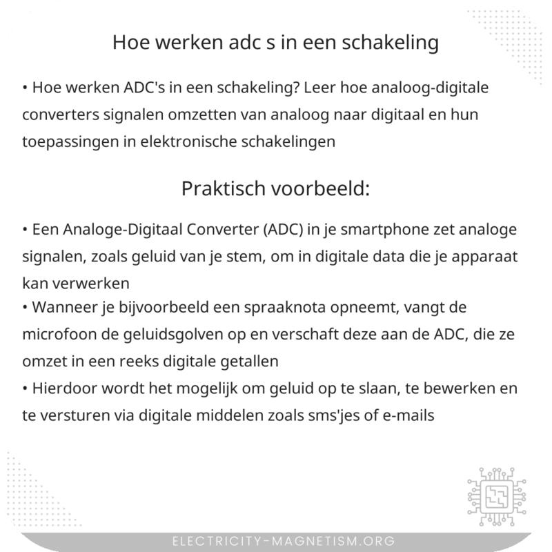 Hoe werken ADC's in een schakeling?