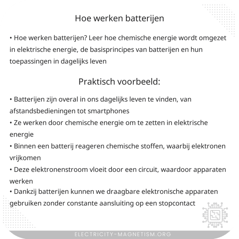 Hoe werken batterijen?