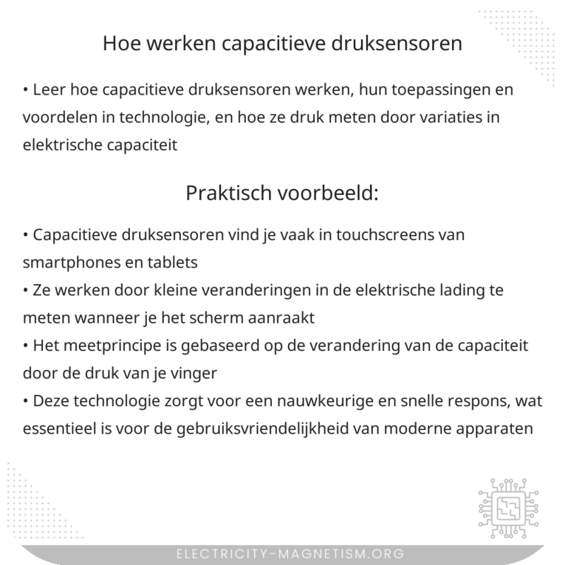Hoe werken capacitieve druksensoren?