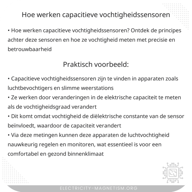 Hoe werken capacitieve vochtigheidssensoren?