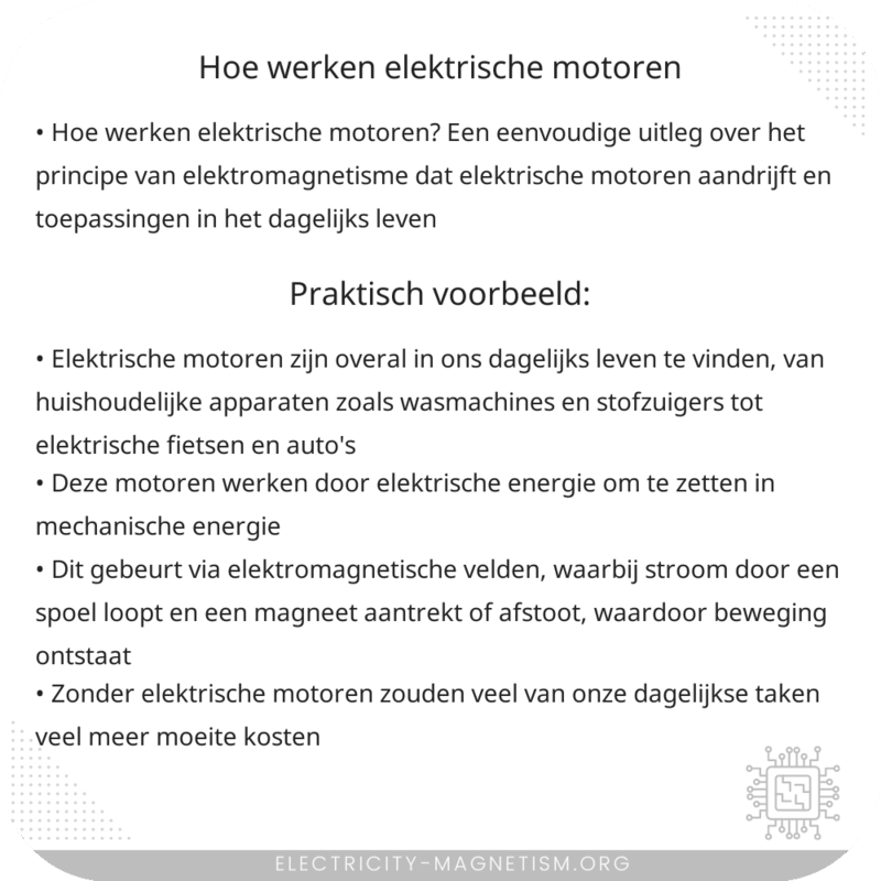 Hoe werken elektrische motoren?