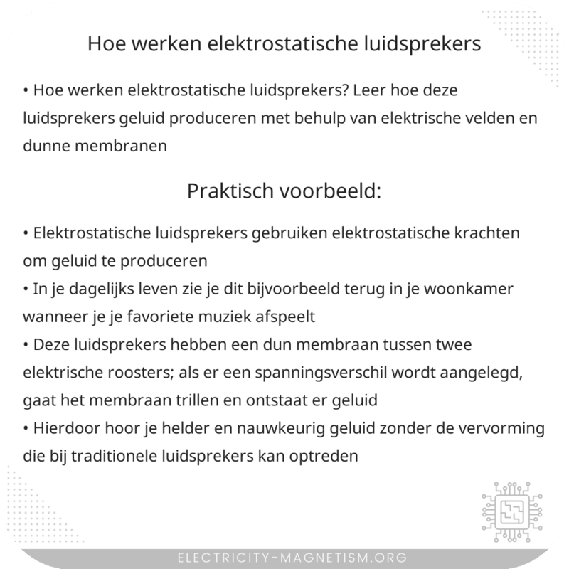 Hoe werken elektrostatische luidsprekers?