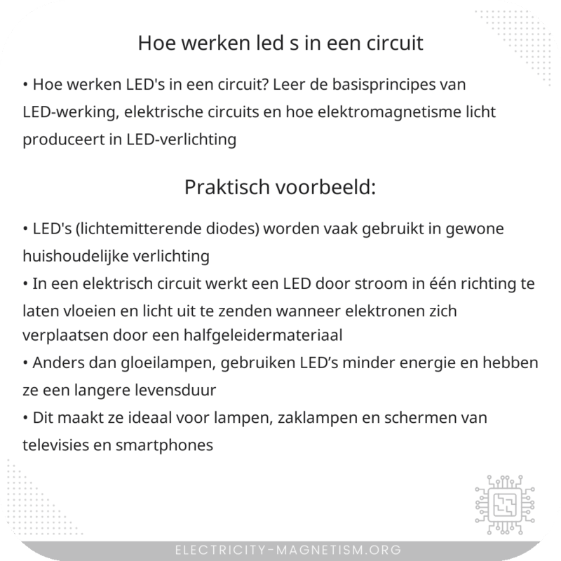 Hoe werken LED's in een circuit?