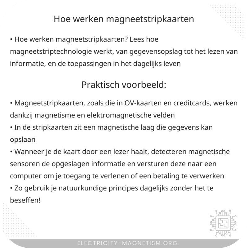 Hoe werken magneetstripkaarten?