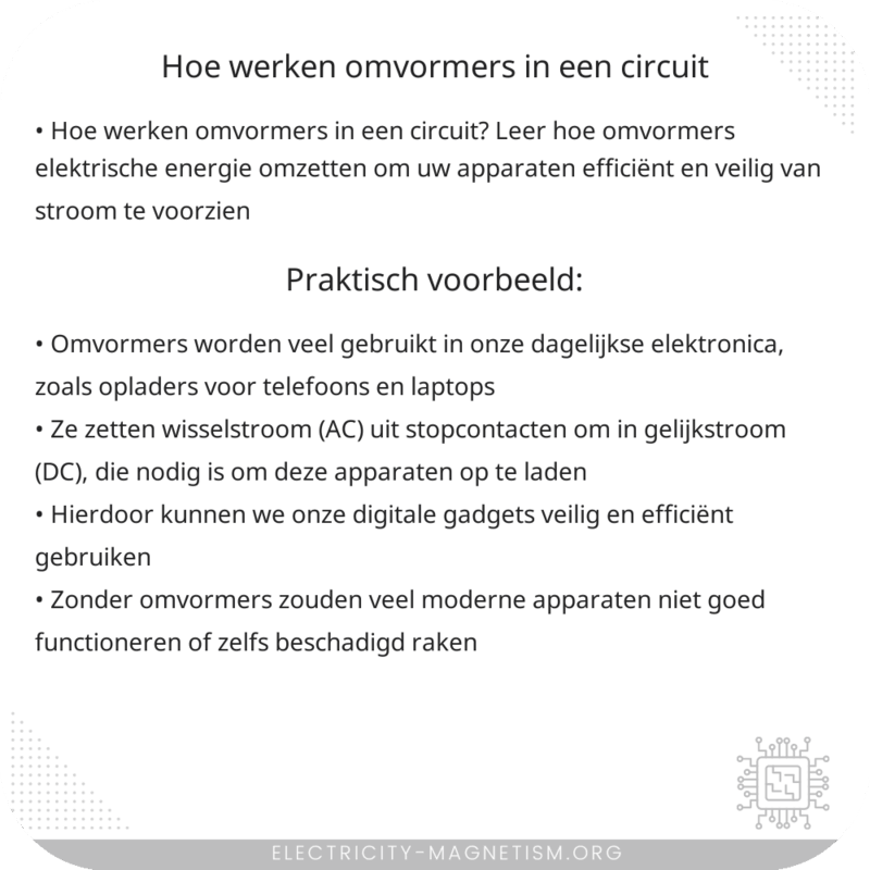 Hoe werken omvormers in een circuit?