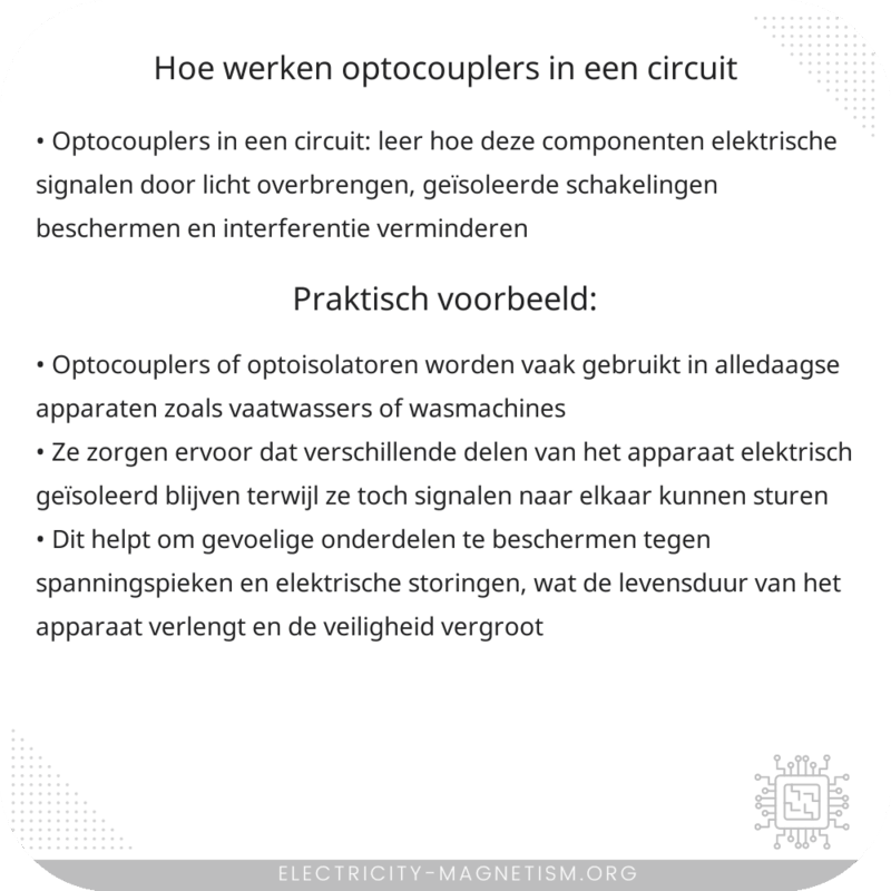 Hoe werken optocouplers in een circuit?