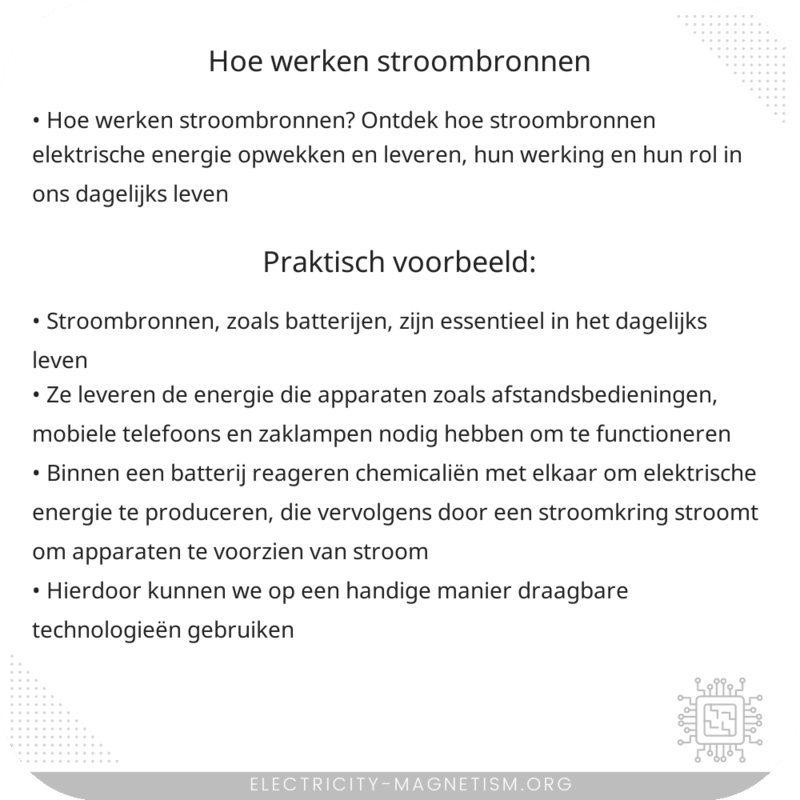 Hoe werken stroombronnen?