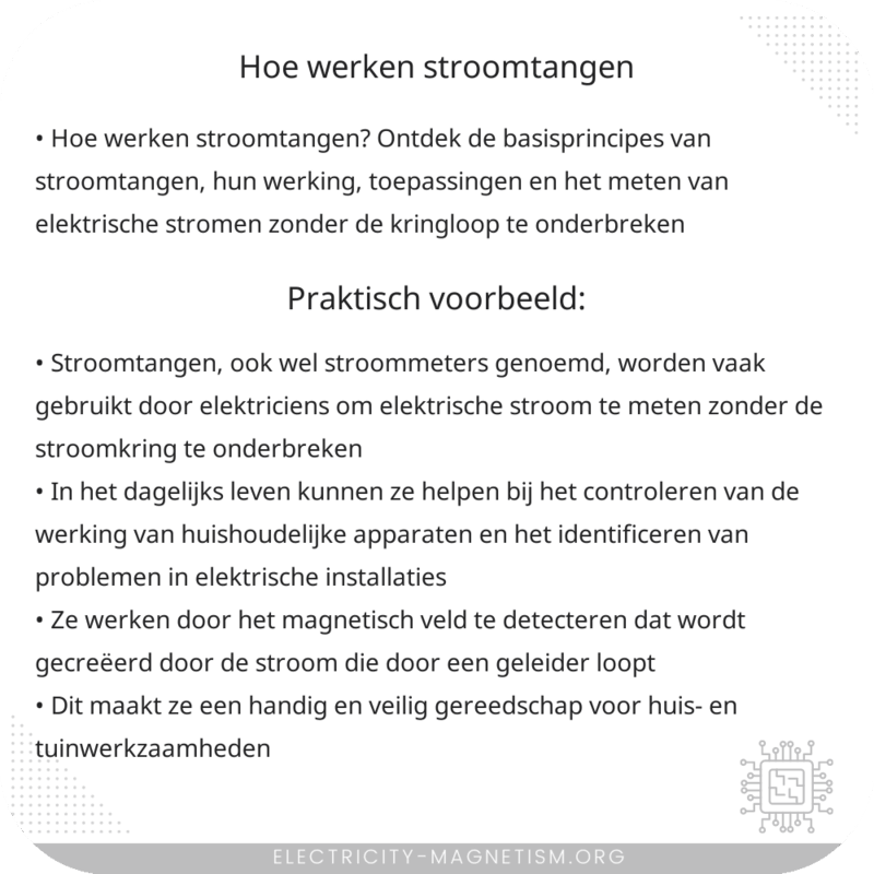 Hoe werken stroomtangen?