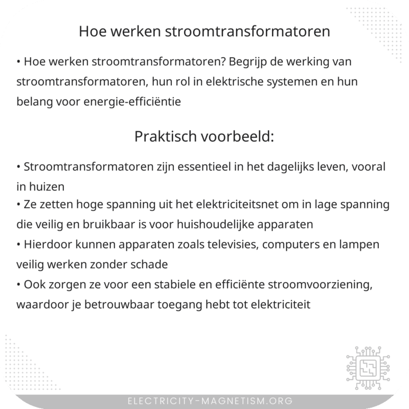 Hoe werken stroomtransformatoren?