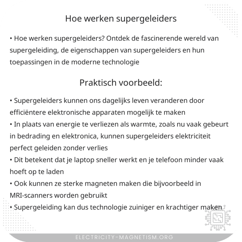 Hoe werken supergeleiders?