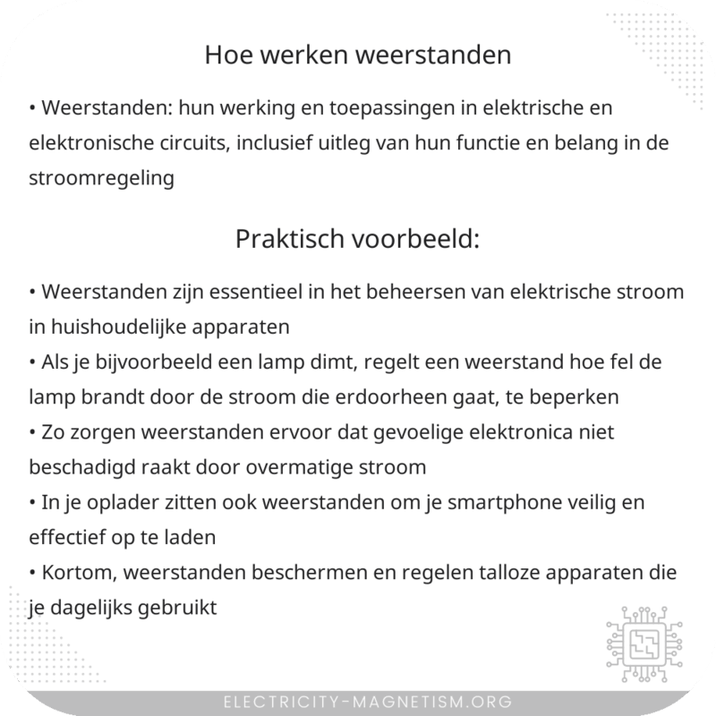 Hoe werken weerstanden?