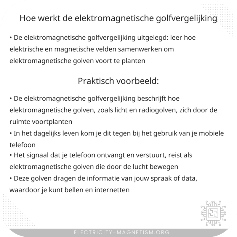 Hoe werkt de elektromagnetische golfvergelijking?