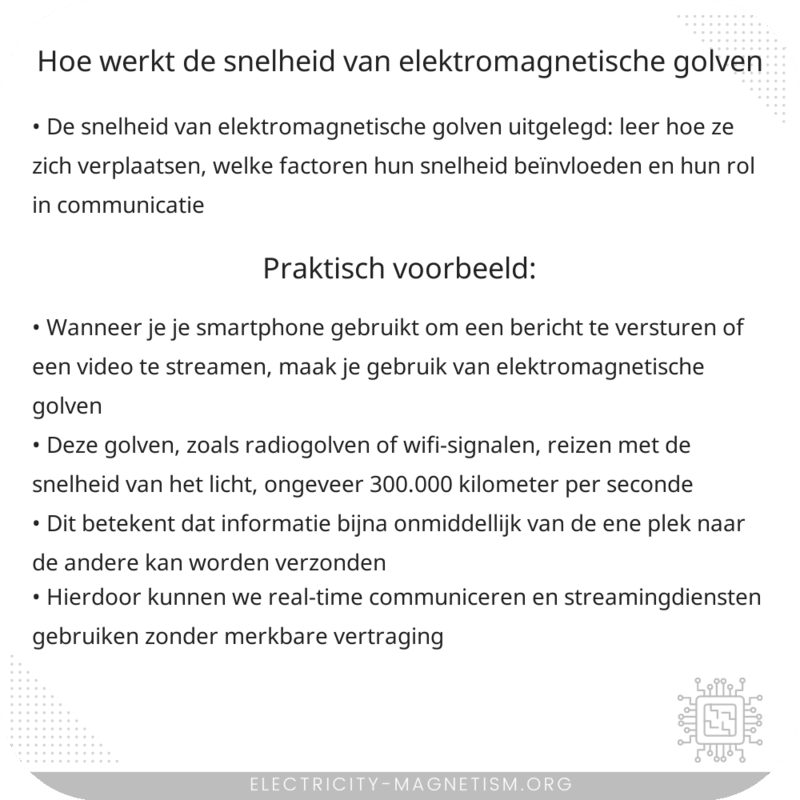Hoe werkt de snelheid van elektromagnetische golven?