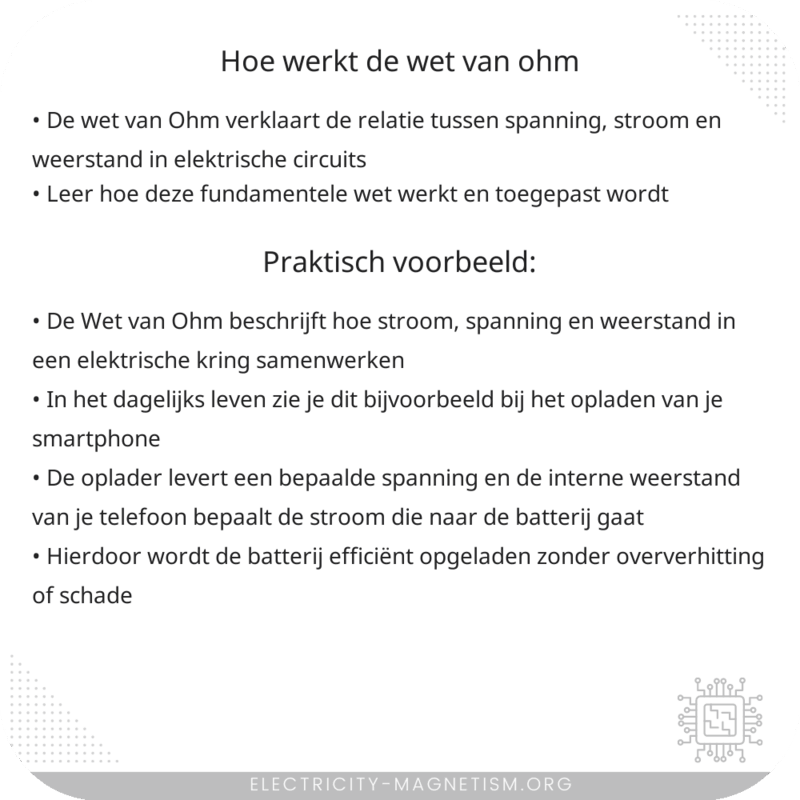Hoe werkt de Wet van Ohm?