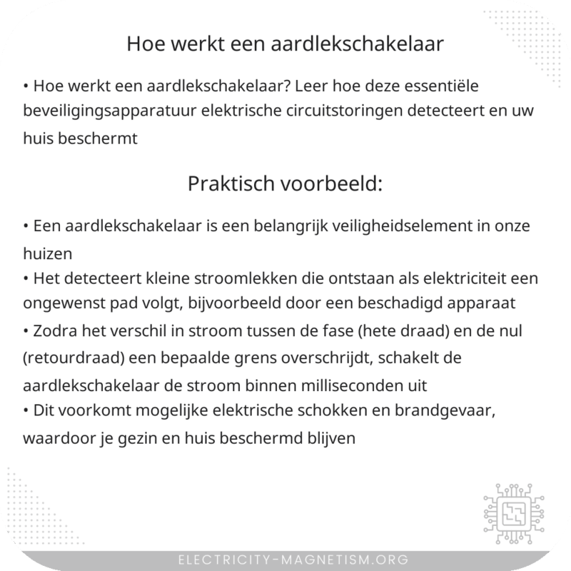 Hoe werkt een aardlekschakelaar?