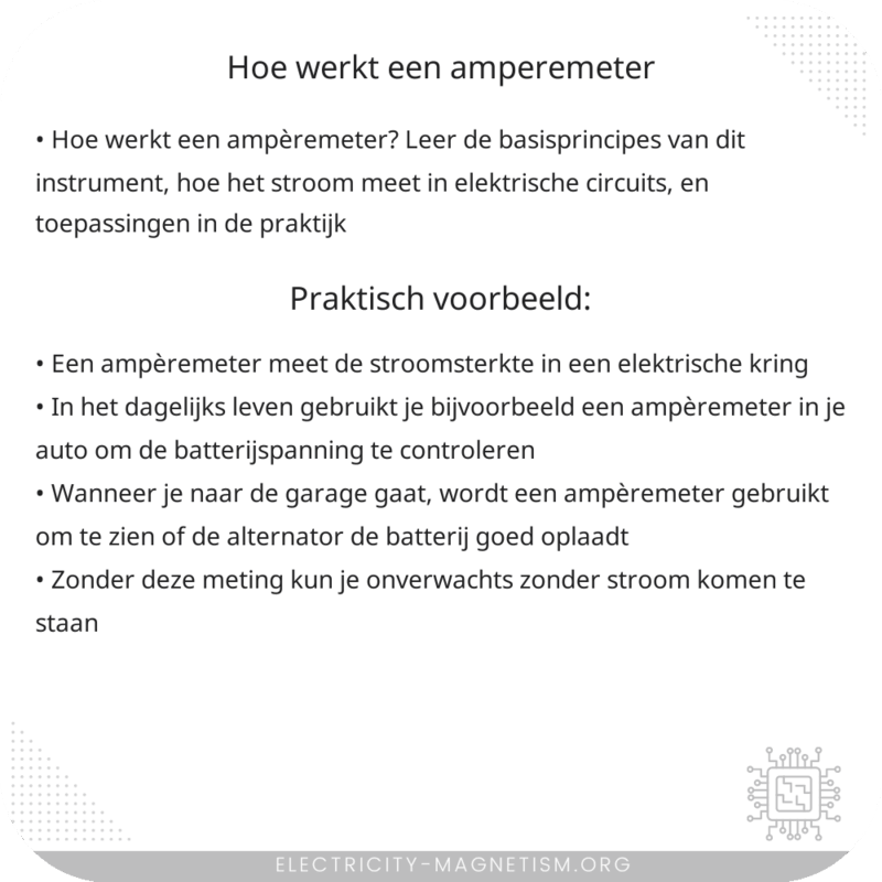 Hoe werkt een ampèremeter?